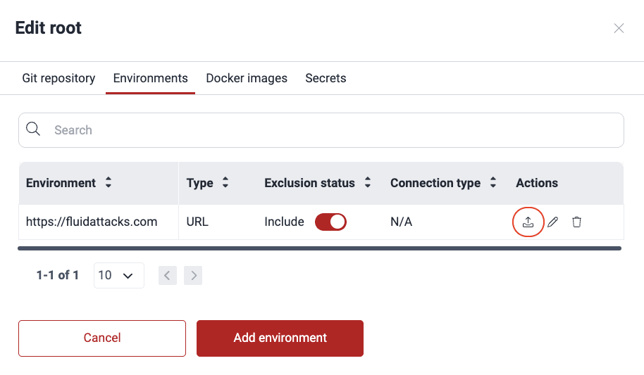 Move environment on the Fluid Attacks platform