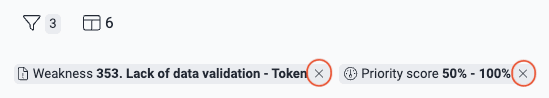 Clear filters of the vulnerabilities table on the Fluid Attacks platform