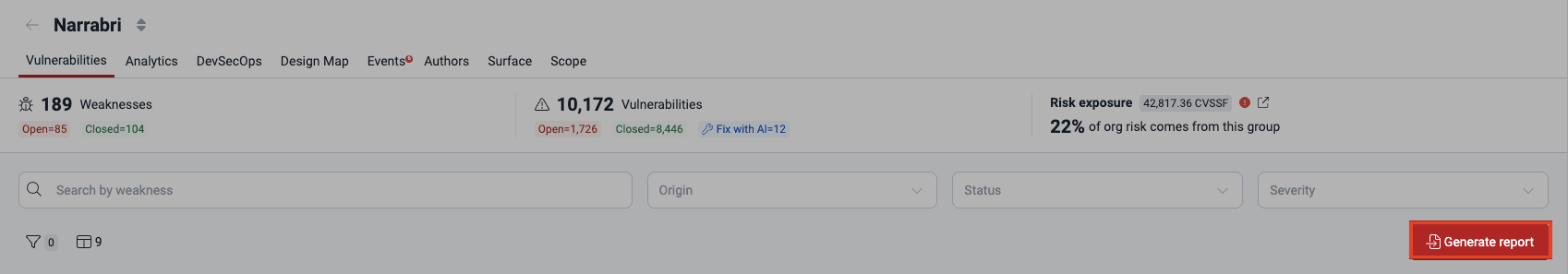 Generate reports on the Fluid Attacks platform