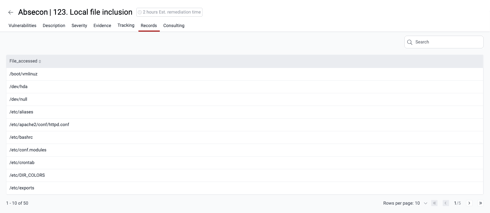 See affected records on the Fluid Attacks platform