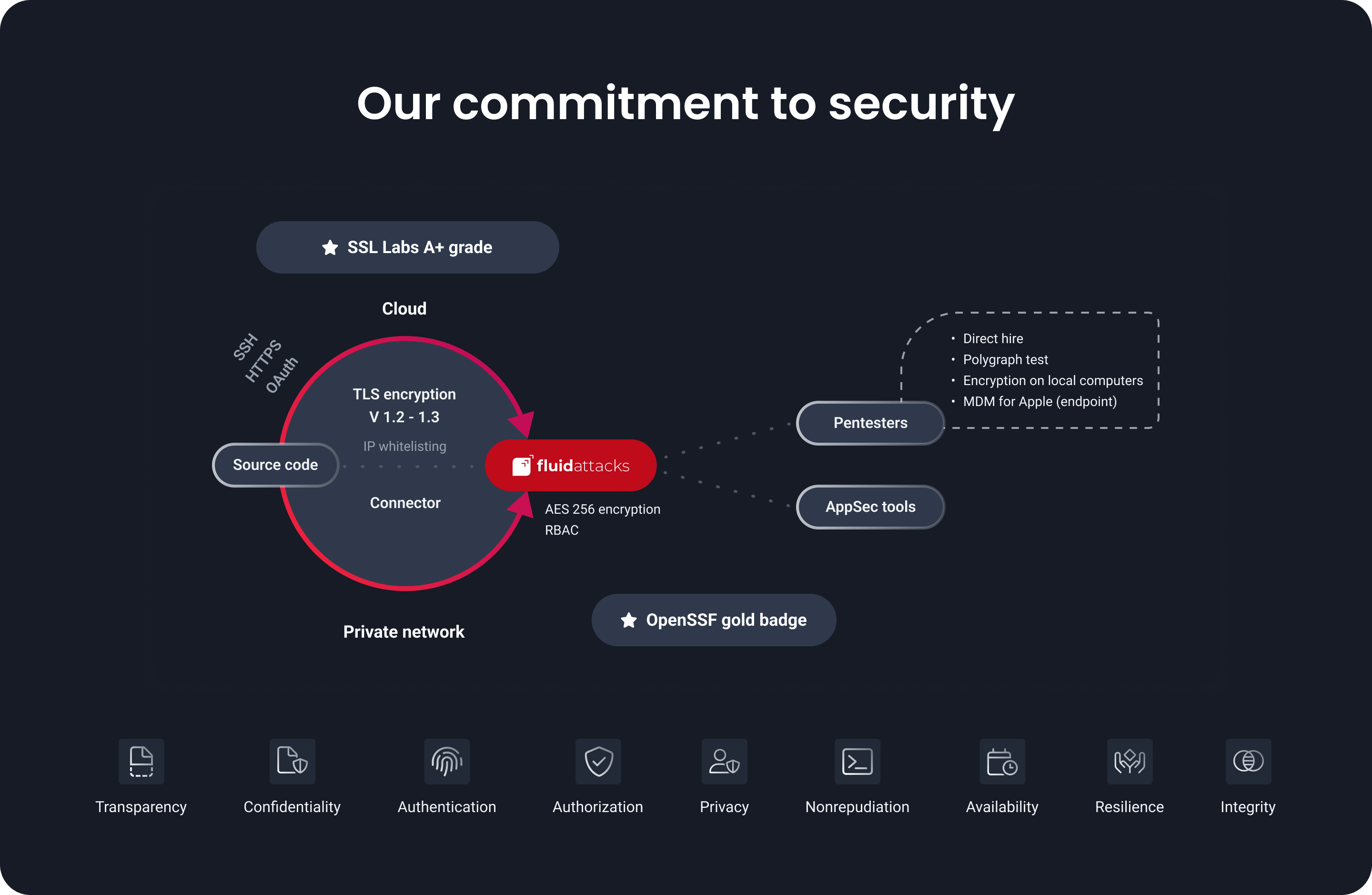 Security measures of Fluid Attacks in its Continuous Hacking