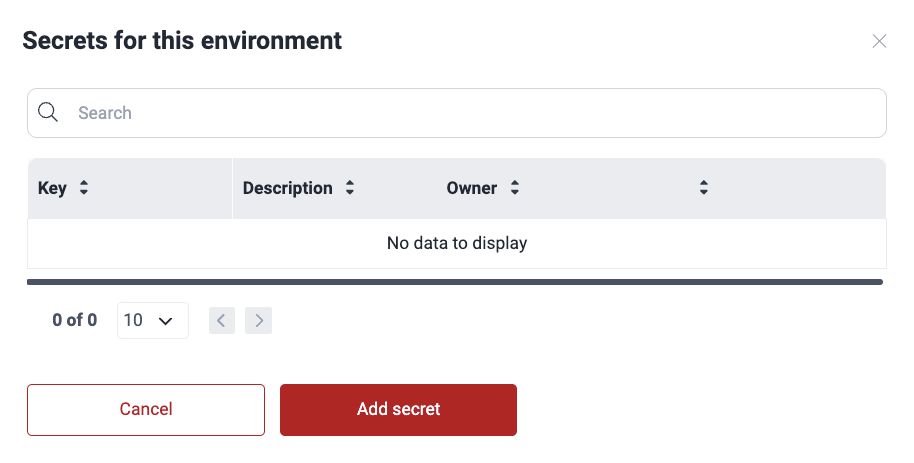 Add environment secret on the Fluid Attacks platform