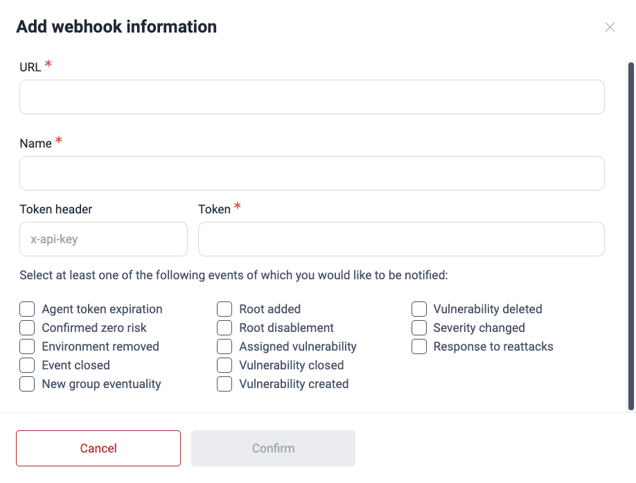Configure a webhook on the Fluid Attacks platform