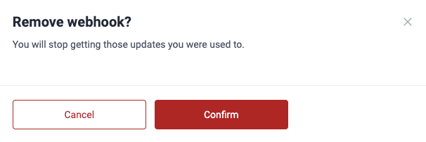 Confirm webhook deletion on the Fluid Attacks platform