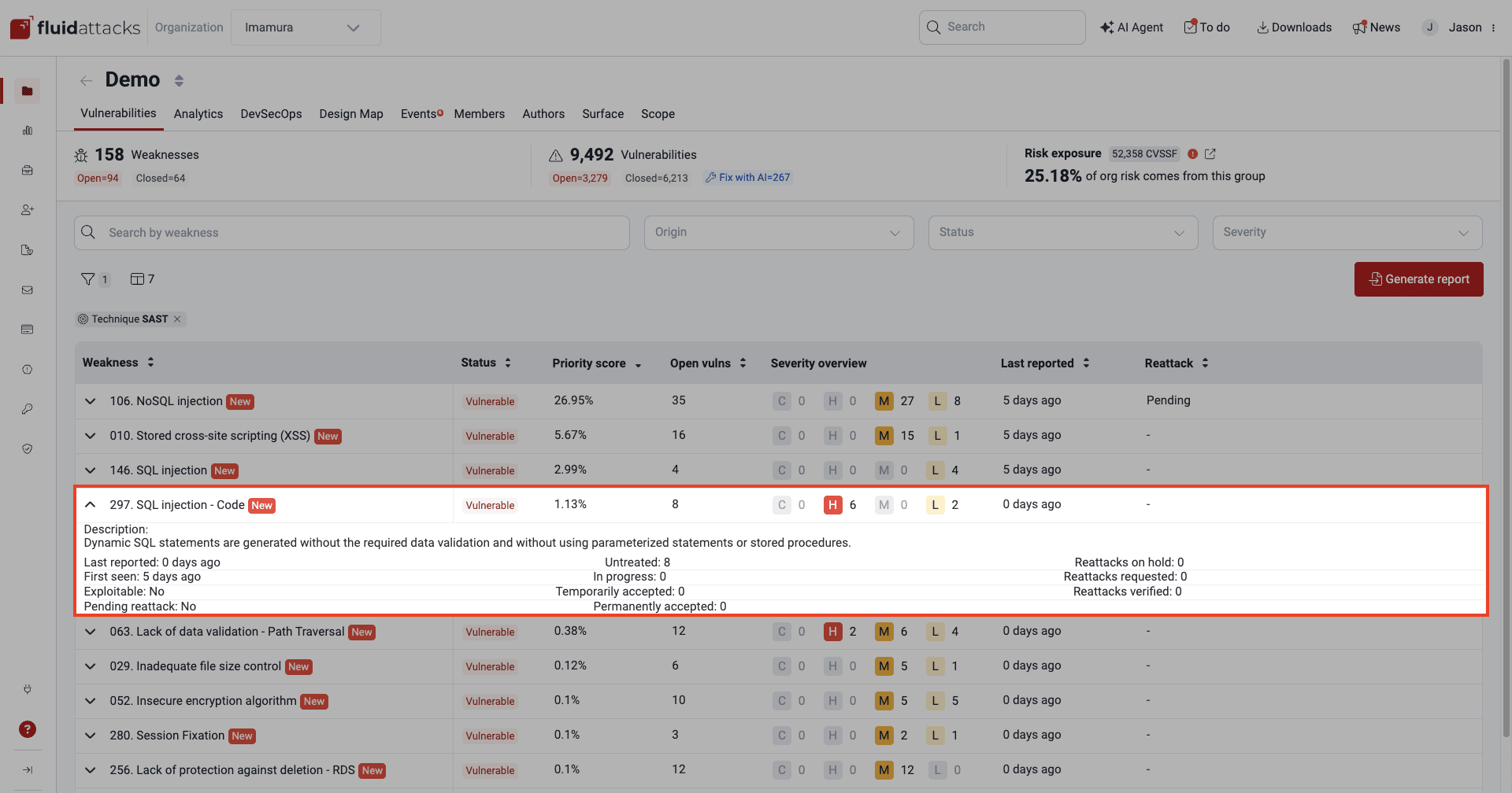 View details of a type of vulnerability in the Fluid Attacks platform