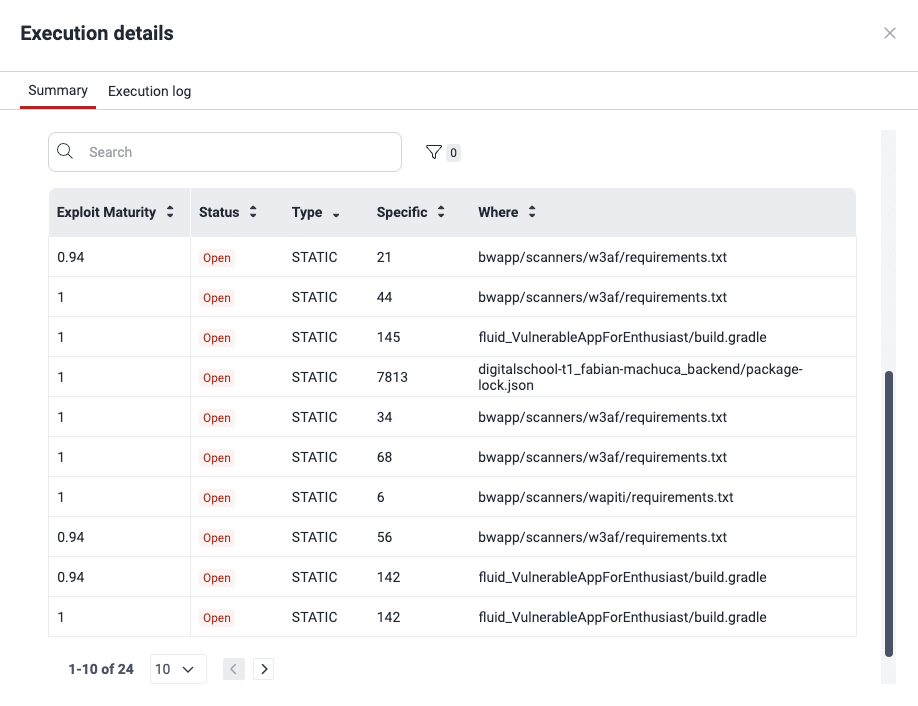 See Agent execution summary on the Fluid Attacks platform