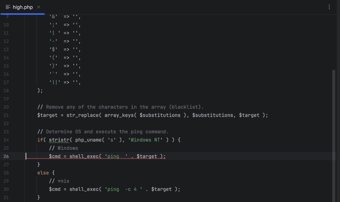 View vulnerable line detected by Fluid Attacks from IntelliJ