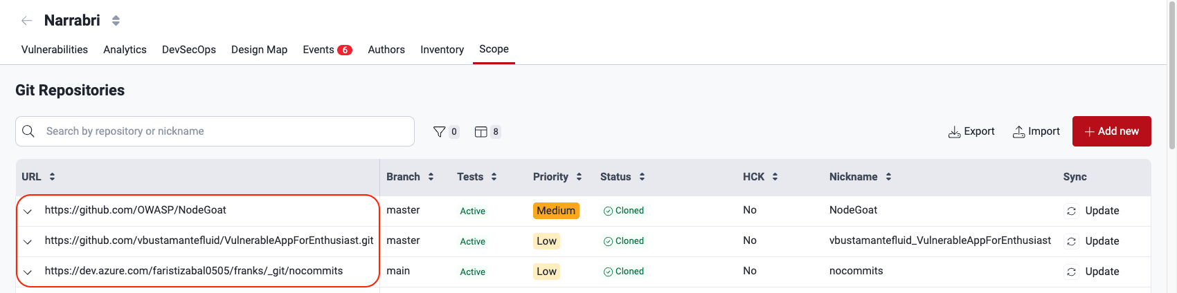 Click on Git repository URL on the Fluid Attacks platform