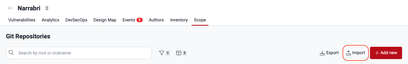 Import repositories with a CSV file on the Fluid Attacks platform