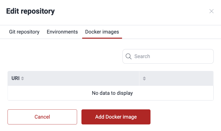 Find Add Docker image option on the Fluid Attacks platform
