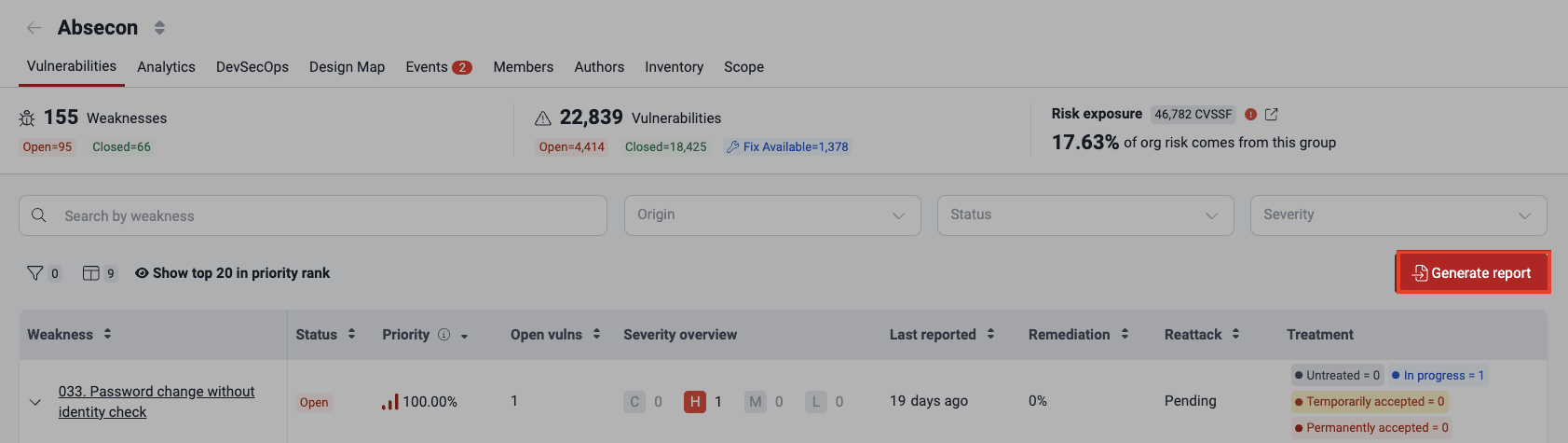 Generate reports on the Fluid Attacks platform