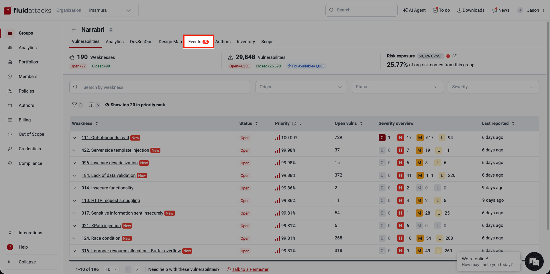 Understand red dot for events on the Fluid Attacks platform