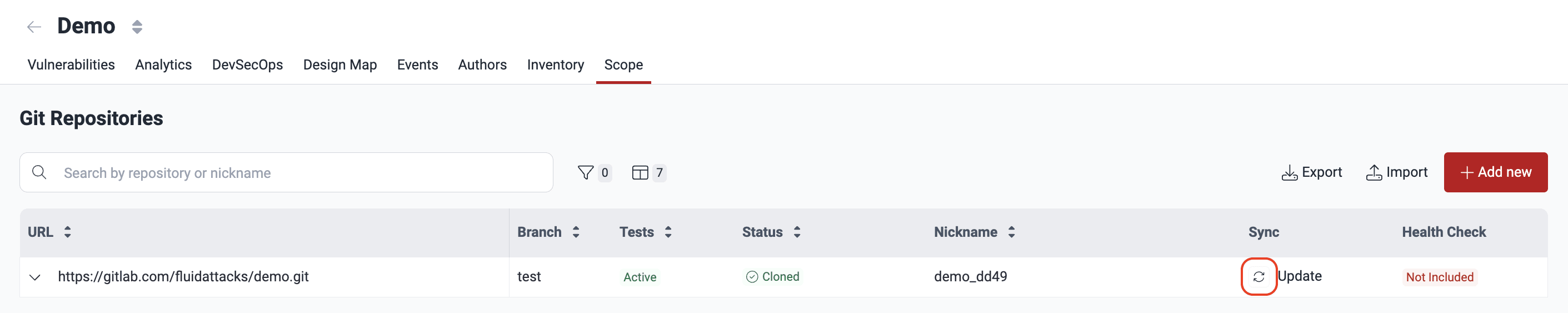 Clone updated version of a repository on the Fluid Attacks platform