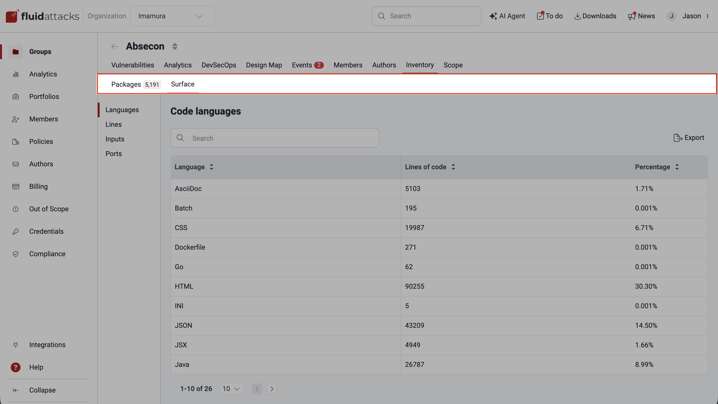 View details of the Target of Evaluation on the Fluid Attacks platform