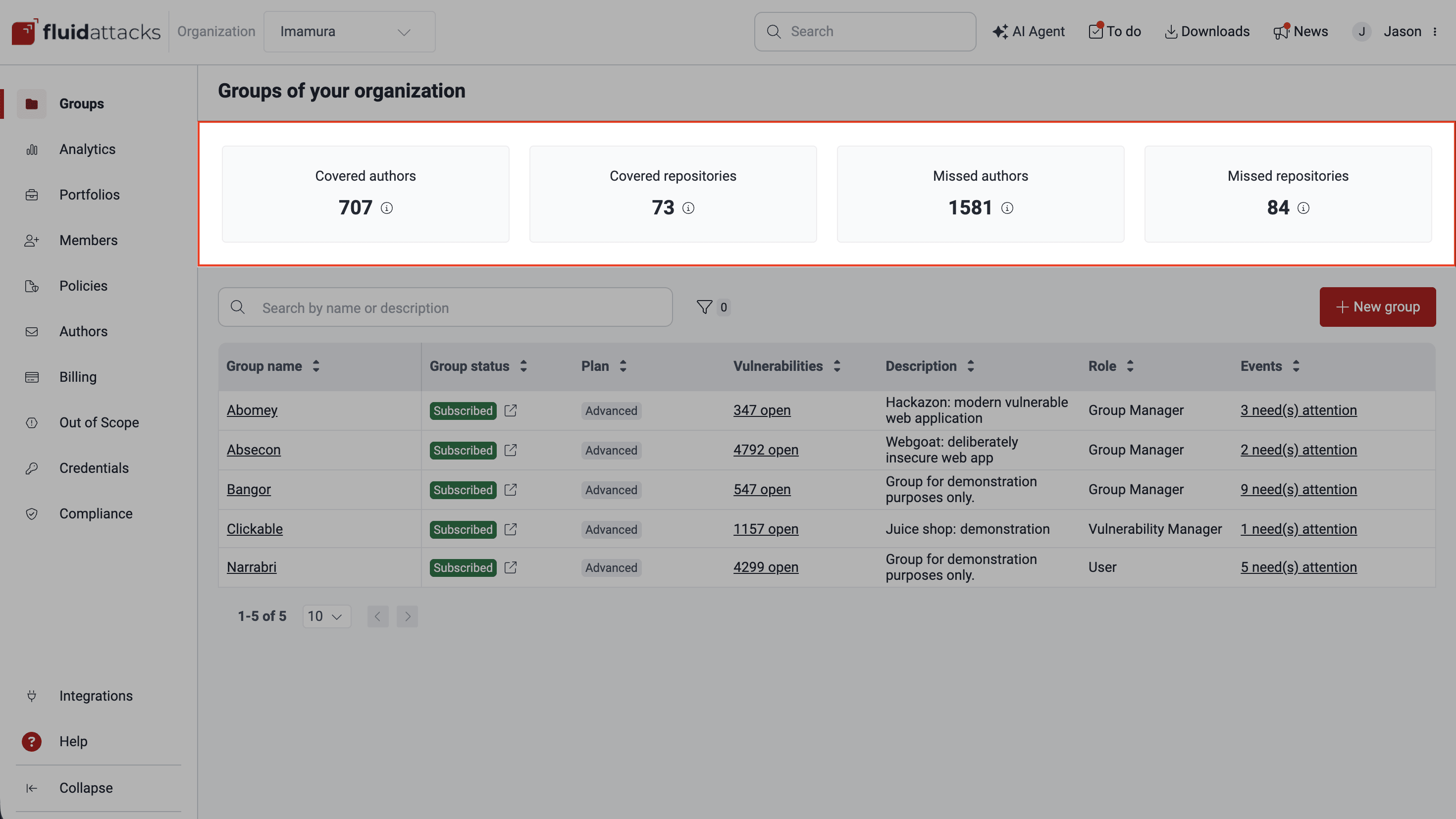 Understand the Scope overview info on the Fluid Attacks platform