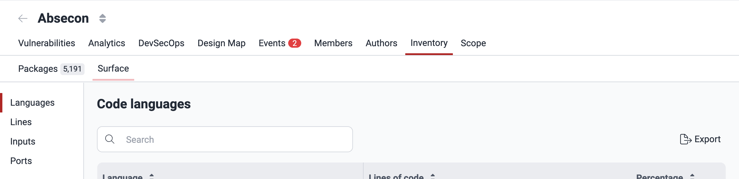 Inspect the target of evaluation on the Fluid Attacks platform