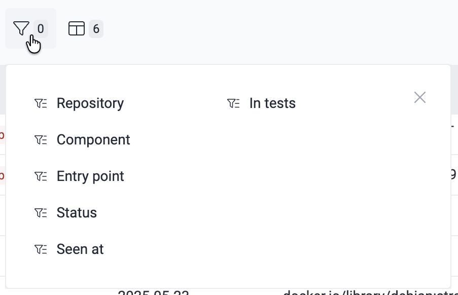 Filter inputs table on the Fluid Attacks platform