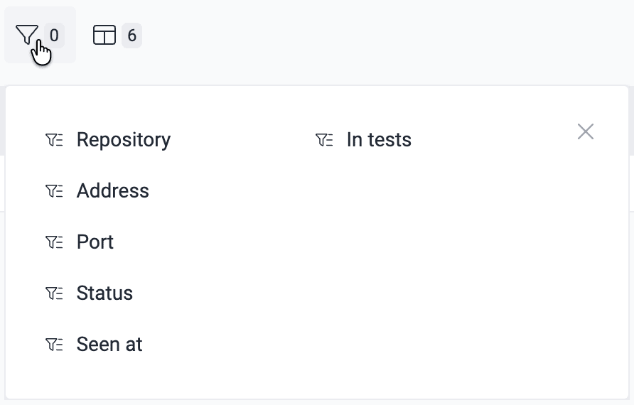 Filter ports table on the Fluid Attacks platform