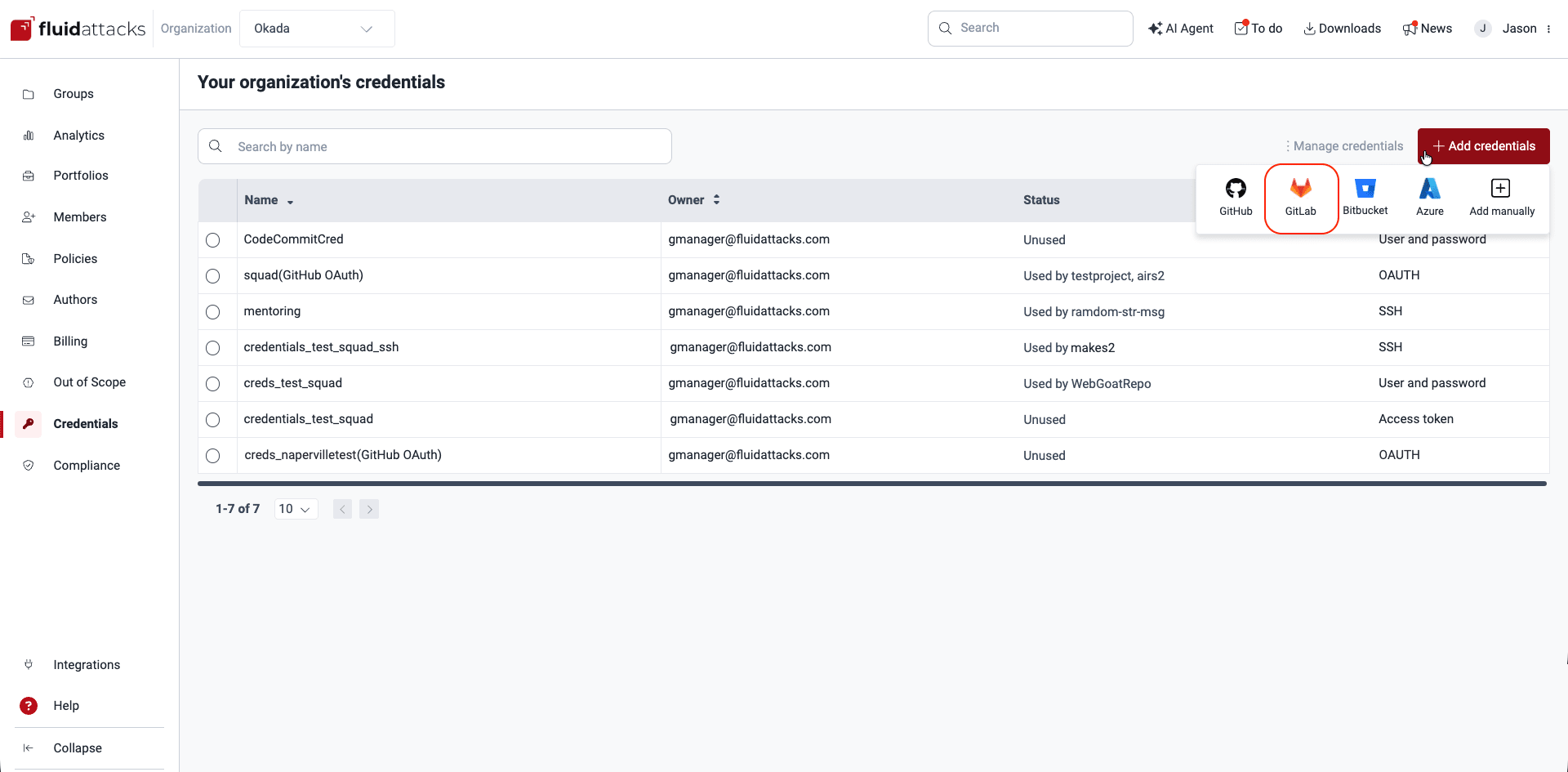 Connect the Fluid Attacks platform with providers