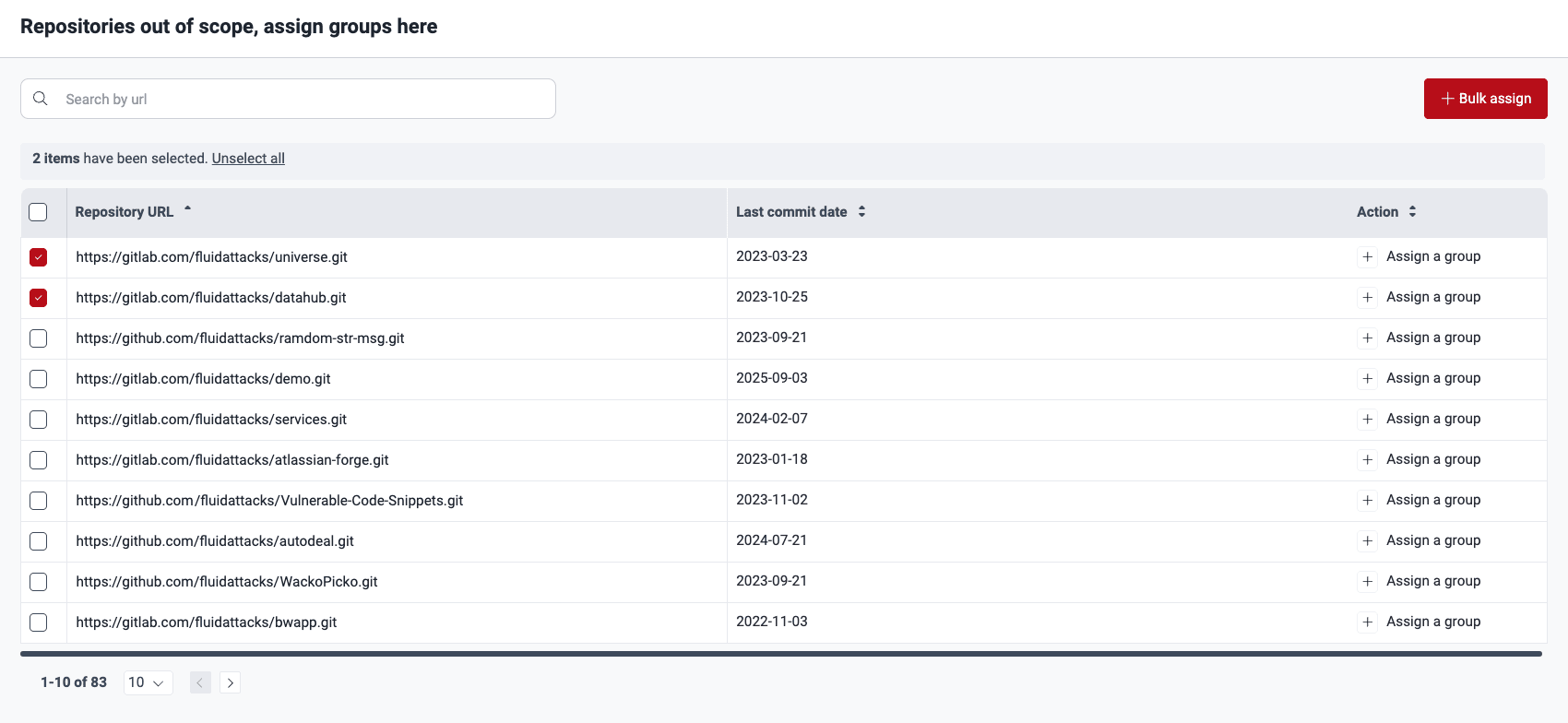 Import multiple repositories on the Fluid Attacks platform