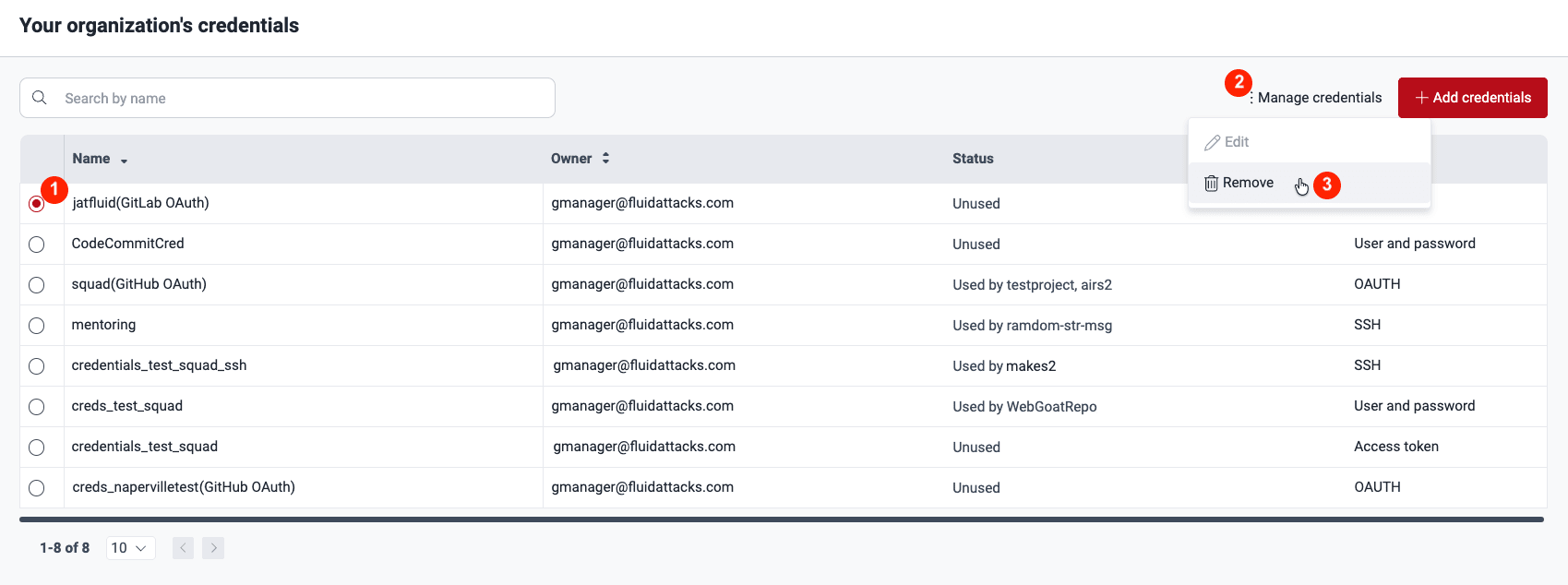 Remove OAuth connection with the Fluid Attacks platform