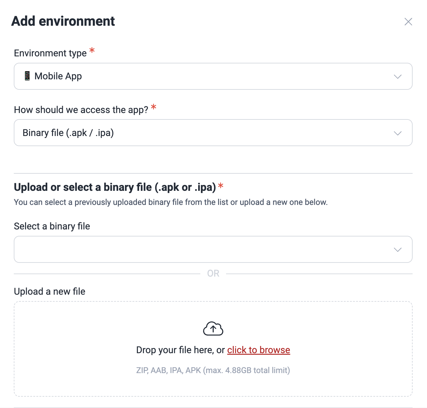 Upload a mobile app on the Fluid Attacks platform