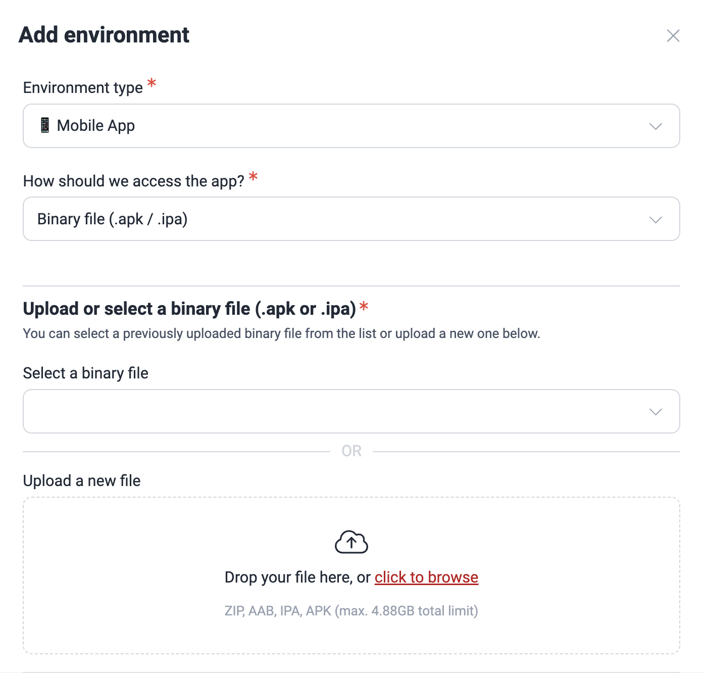 Upload a mobile app on the Fluid Attacks platform