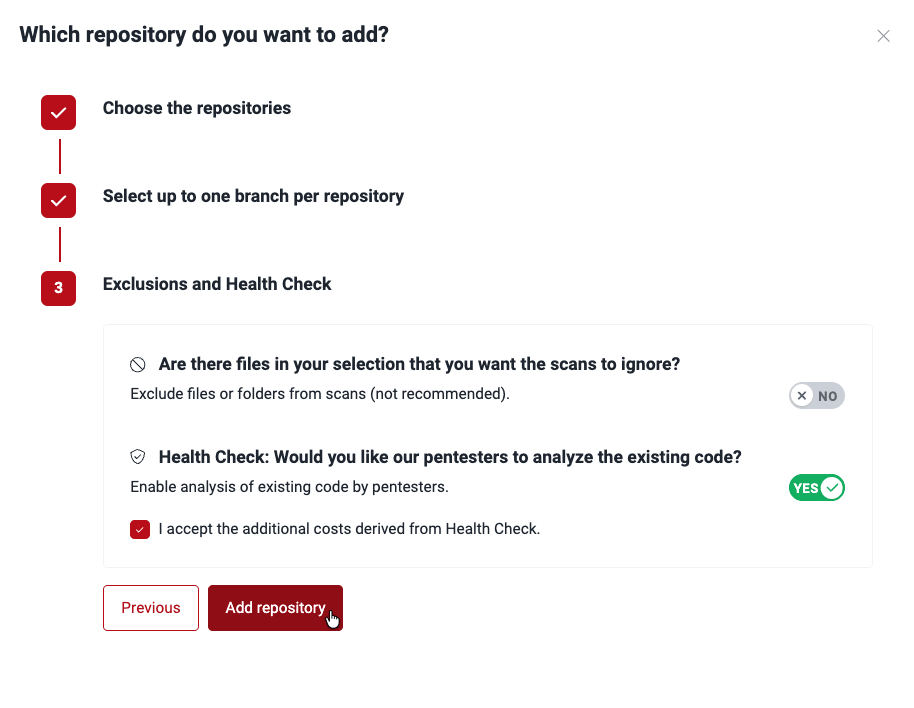 Add Git repository on the Fluid Attacks platform
