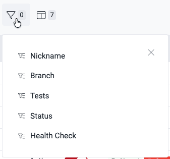 Filter the Git repositories table on the Fluid Attacks platform