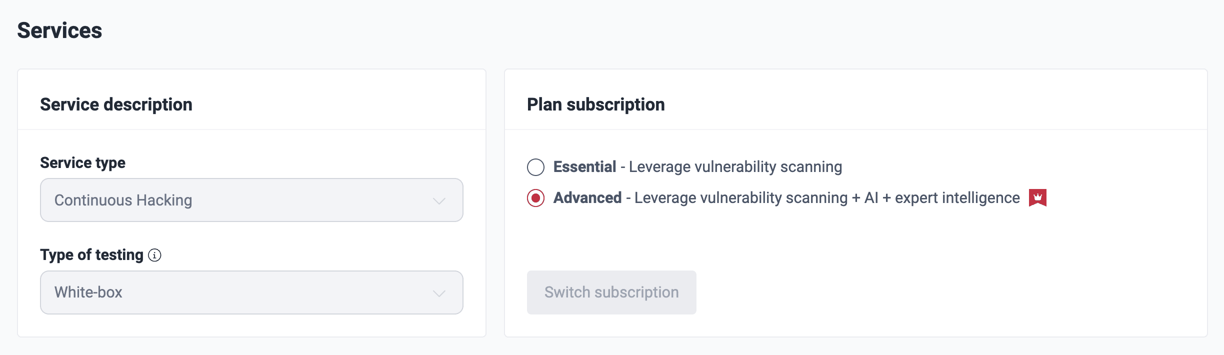 Manage group subscription on the Fluid Attacks platform