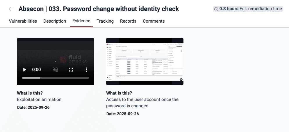 View evidence of a weakness on the Fluid Attacks platform