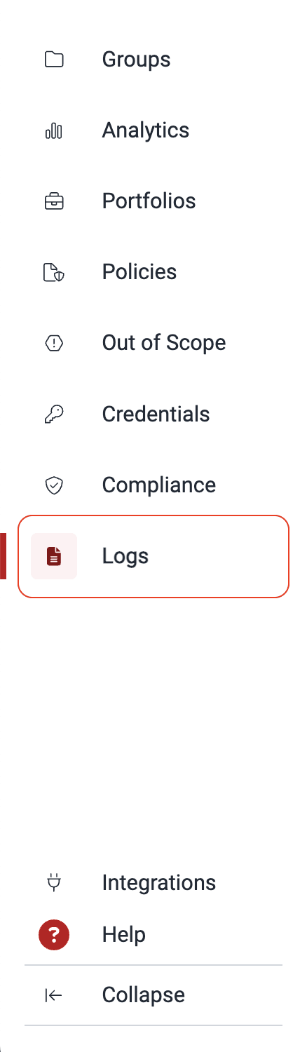 View logs on the Fluid Attacks platform