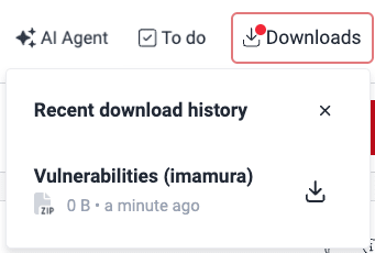 View recent download history on the Fluid Attacks platform