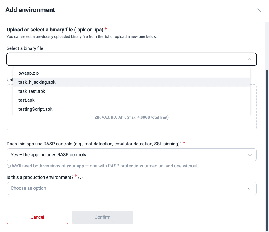 Add mobile app environment on the Fluid Attacks platform