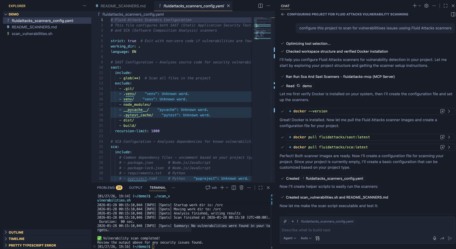 Using Fluid Attacks MCP on VS Code