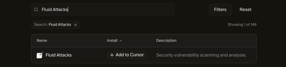Fluid Attacks server on Cursor MCP Directory