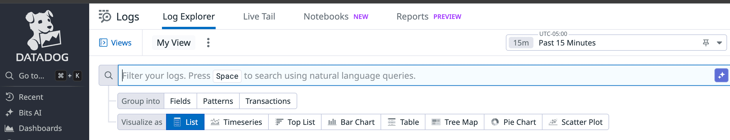 Datadog log management