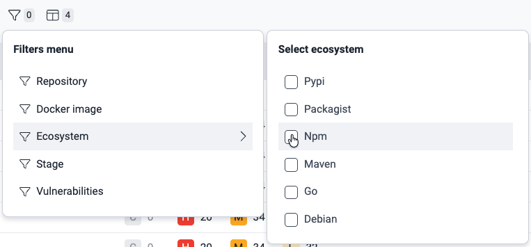 Identify dependencies by ecosystem on the Fluid Attacks platform