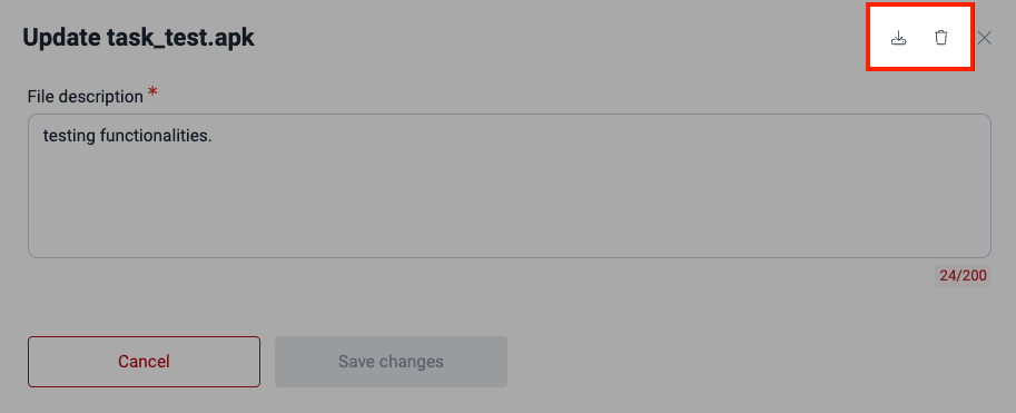 Download or remove a file on the Fluid Attacks platform