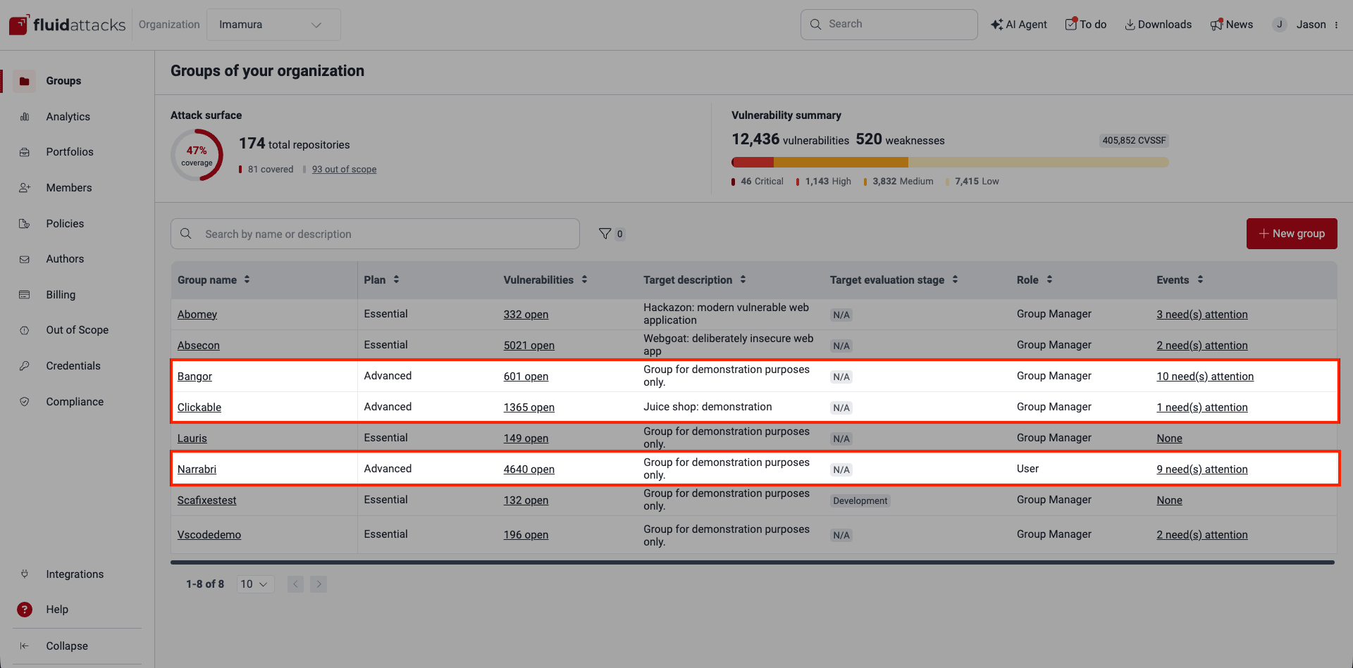 Access a group on the Fluid Attacks platform