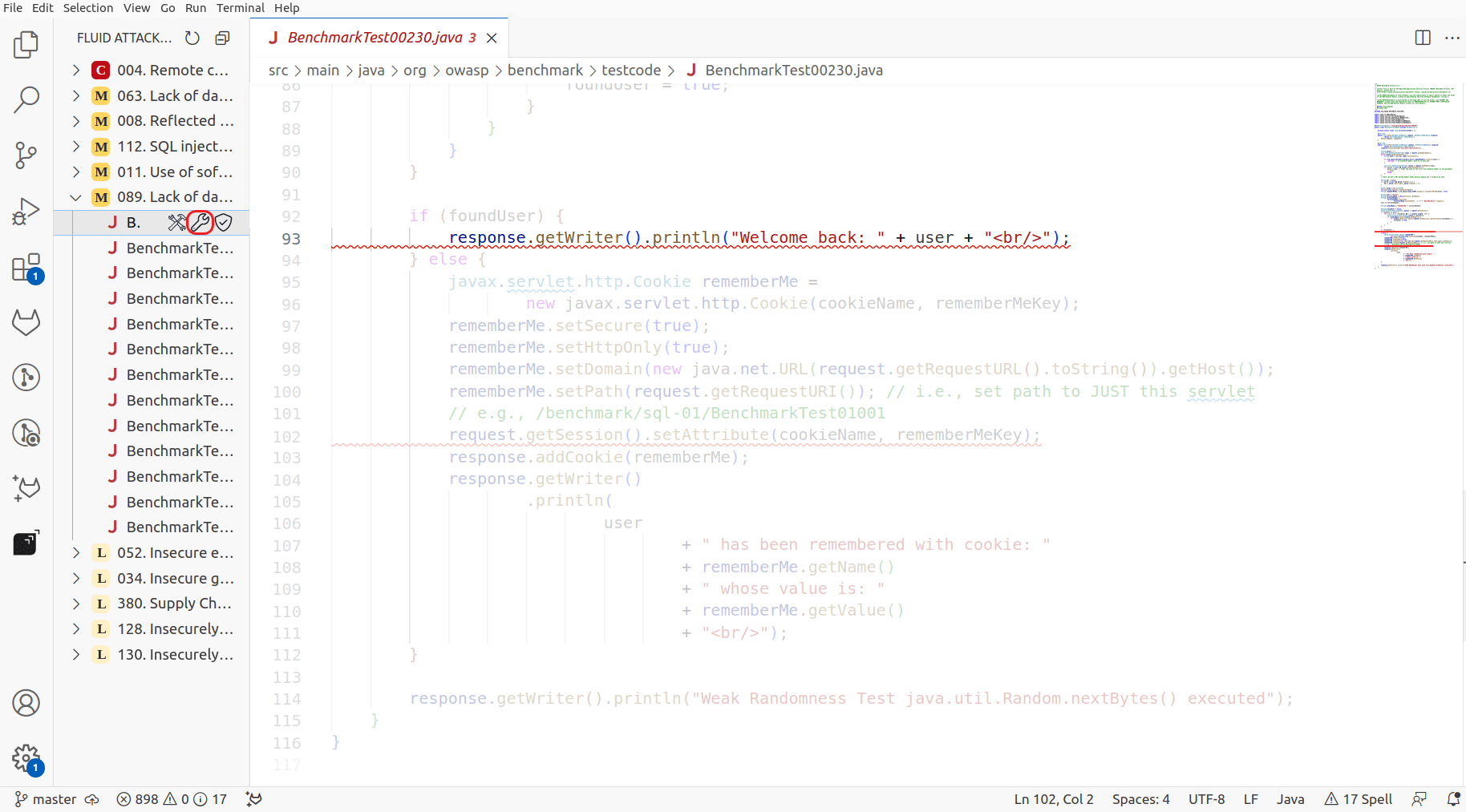 Use the custom fix by gen AI option on the Fluid Attacks extension