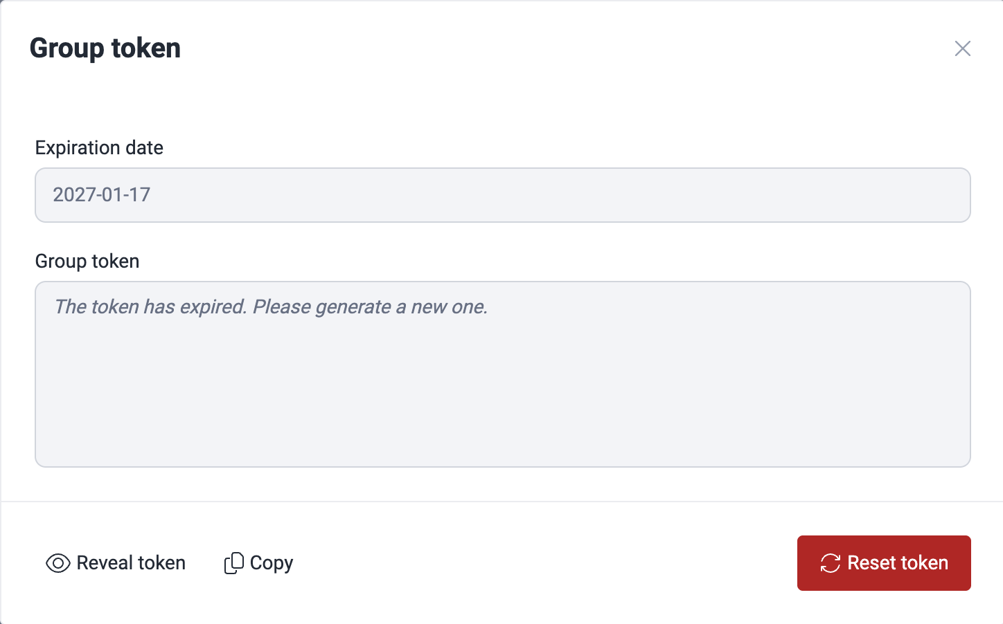 Update Group token on the Fluid Attacks platform