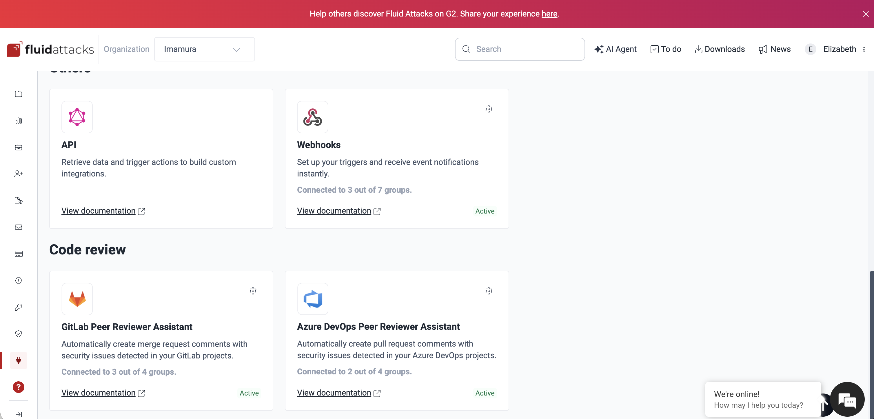 Use the GitLab Peer Reviewer Assistant integration card on the Fluid Attacks platform