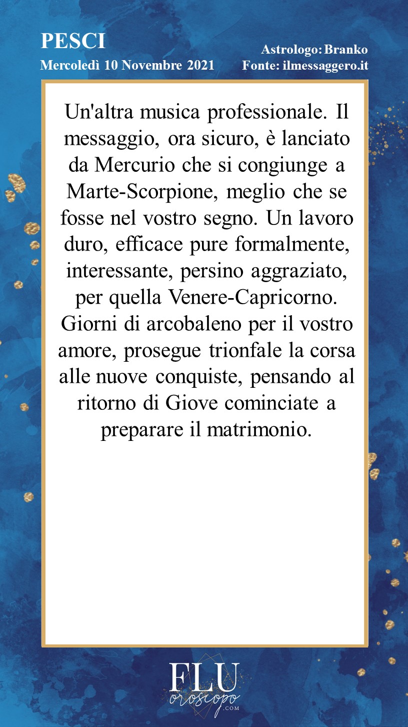 Oroscopo Pesci Branko