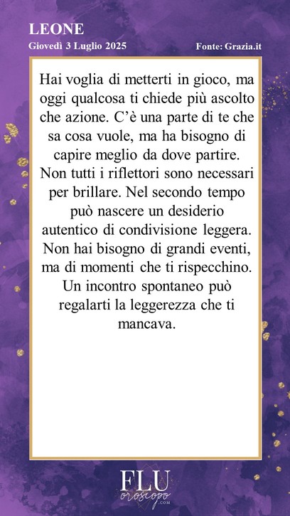 Oroscopo Leone Grazia