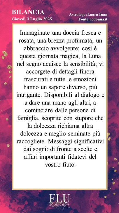 Oroscopo Bilancia IoDonna
