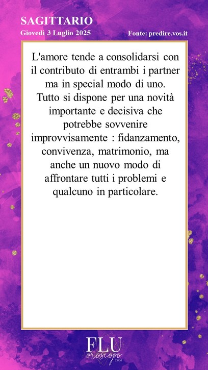 Oroscopo  Sagittario Predire