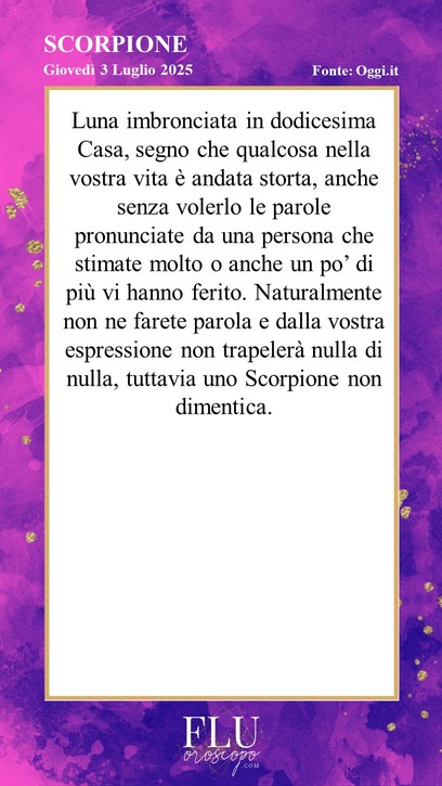 Oroscopo Scorpione Oggi