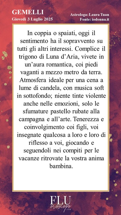 Oroscopo Gemelli  Io Donna