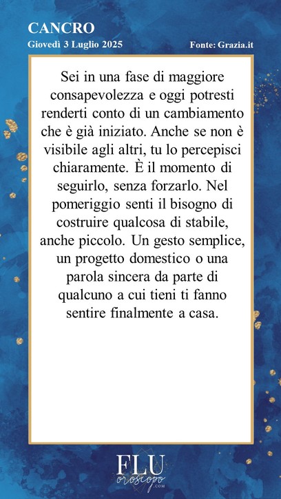 Oroscopo Cancro Grazia